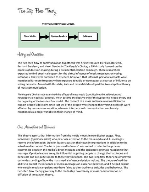 (PDF) Two Step Flow Theory - GDHS English Department pdf's/Two Step ...