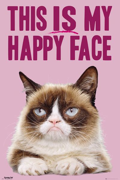 Grumpy Cat Happy Face Poster — Poster Plus