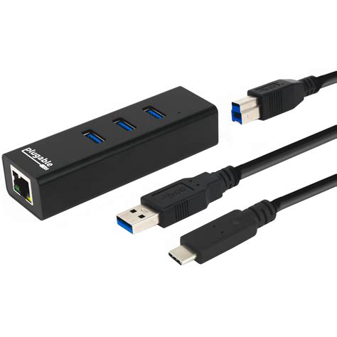 Plugable 3-Port USB 3.2 Gen 1 Hub with Gigabit USB3-HUB3ME B&H