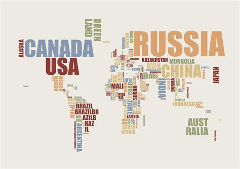 World Map in Words 2 Digital Art by Michael Tompsett | Pixels