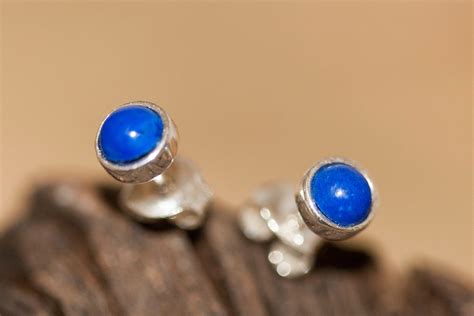 Lapis Lazuli earrings fitted in a Sterling Silver setting. Lapis earrings. Lapis stone. Blue ...