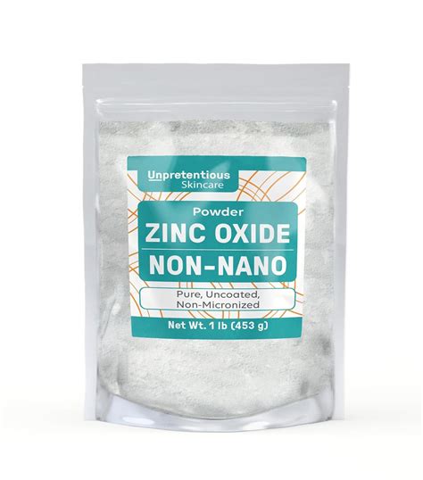 Amazon.com : Unpretentious Non-Nano Zinc Oxide, Pure & Uncoated, Convenient Resealable Bag for ...