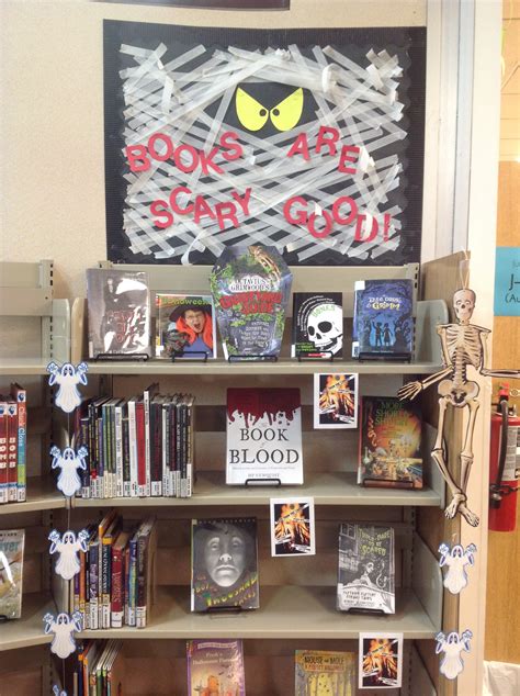 Halloween library book display...books are scary good! | Library book displays, Book display ...