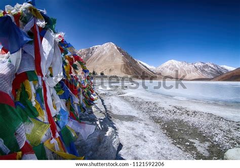 Pangong Lake Mountains Winter Leh Ladakh Stock Photo (Edit Now) 1121592206