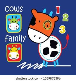 Cow Family Cartoon Vector Illustartion Stock Vector (Royalty Free ...