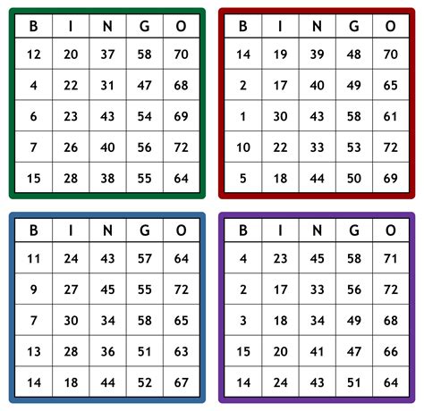 Free Printable Number Bingo Cards