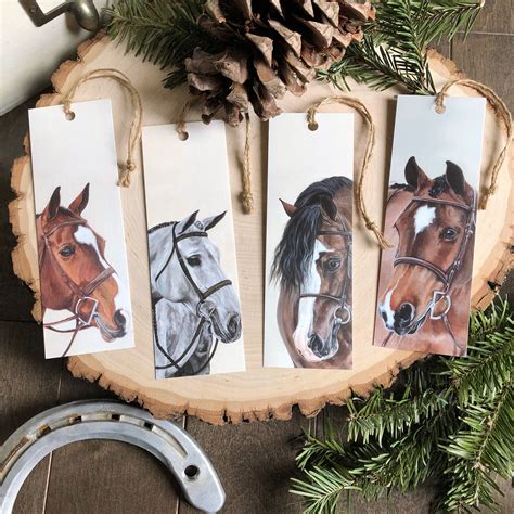 Illustrated Bookmarks – Horse Lover's Four Pack | Custom portrait painting, Watercolor bookmarks ...