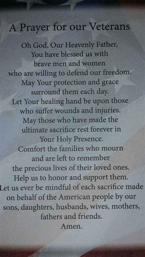 A PRAYER FOR OUR VETERANS Prayer For Dad, Prayer For Church, Say A ...