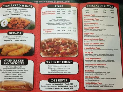 Online Menu of Simple Simons Pizza Restaurant, Paola, Kansas, 66071 - Zmenu