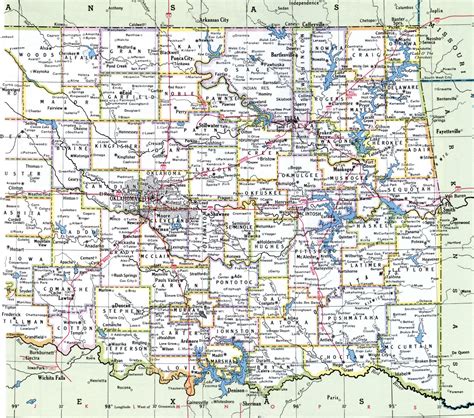 Counties Of Oklahoma Map With Cities - Map