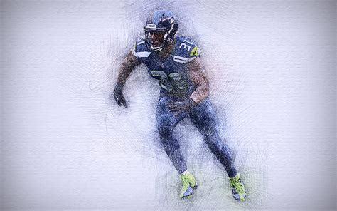 Kam Chancellor artwork, strong safety, american football, Seattle ...