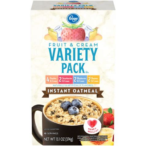 Kroger® Fruit & Cream Instant Oatmeal Packets Variety Pack, 10 ct / 13.1 oz - Kroger