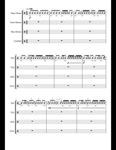 Drumline No. 1 sheet music for Percussion download free in PDF or MIDI