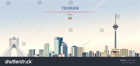 Vector Illustration Tehran City Skyline On Stock Vector (Royalty Free ...