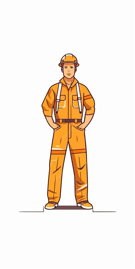 Premium Vector | A cartoon of a construction worker wearing a helmet ...