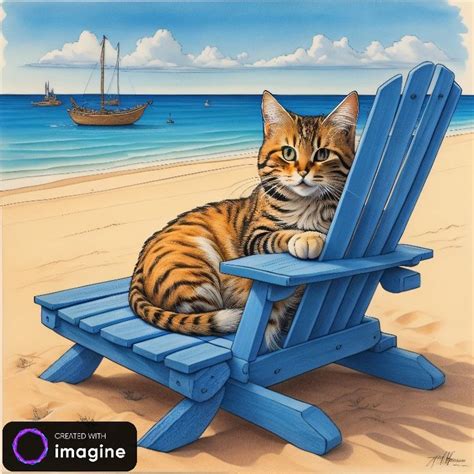 Cat Sunbathing on Beach | Cute animal pictures, Animal drawings, Animal pictures