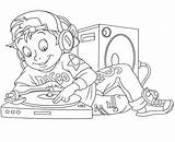 Dj Turntable Coloring Pages sketch template