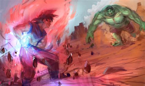 Goku vs Hulk (fun quick sketch) by JordyLakiere on DeviantArt