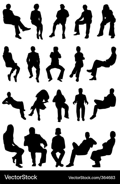 Sitting people Royalty Free Vector Image - VectorStock