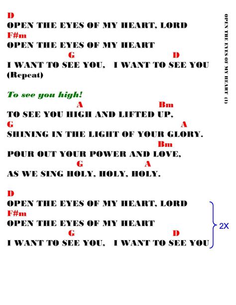 OPEN THE EYES OF MY HEART- lyrics and chords ~ Faith and Music