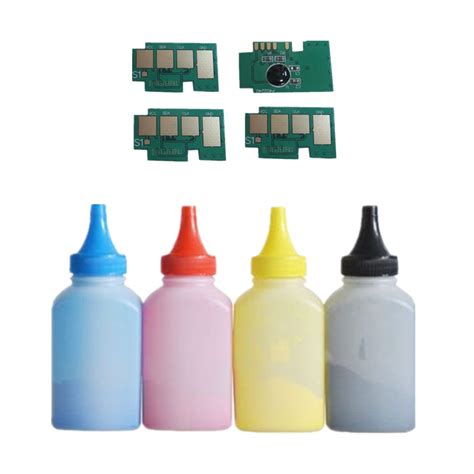 4 x Refill Color toner Powder + 4 chip CLT 504S clt504s toner cartridge ...