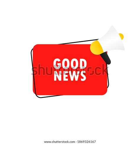 Good News Banner Announcement Megaphone Good Stock Vector (Royalty Free ...