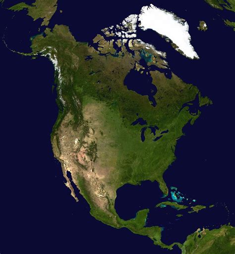 North America Map and Satellite Image