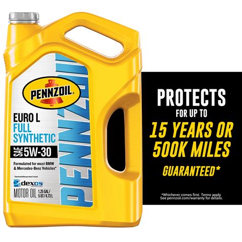 Pennzoil Platinum Euro L Full Synthetic 5W-30 Motor Oil, 5 Quart ...