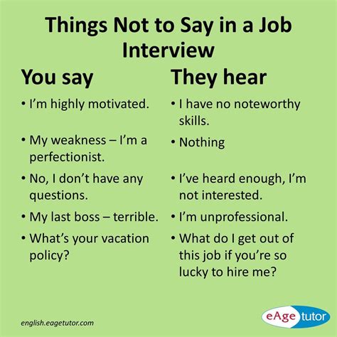 Things Not to Say in a Job Interview | Job interview answers, Job interview, Job interview tips