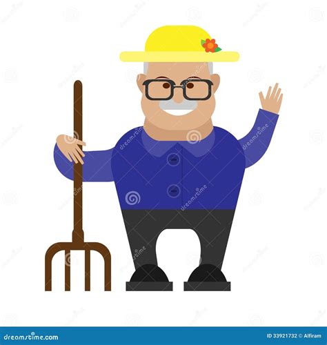 Old man farmer stock vector. Illustration of cartoon - 33921732