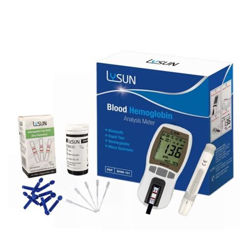 Hemoglobin Meter Optical Method High Accuracy Professional Analyzer with Test Strips Lancets ...