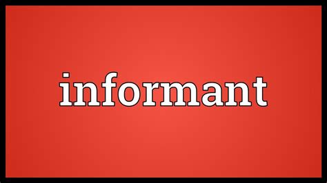 Informant Meaning - YouTube