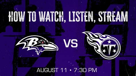 How to Watch, Listen, Live Stream Ravens vs. Titans Preseason 1