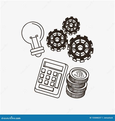 Economy Related Icons Line Design Image Stock Vector - Illustration of bank, investment: 135008237