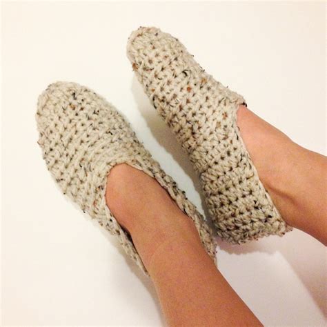 Simple Crochet Slippers House Slippers House by PebbleAndDime