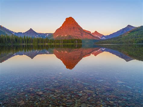 Rising Wolf Mountain Sunrise Reflection Two Medicine Lake … | Flickr