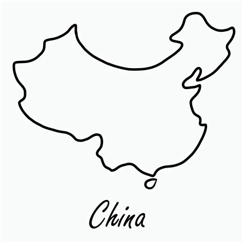 Doodle freehand drawing of China map. 8884857 Vector Art at Vecteezy