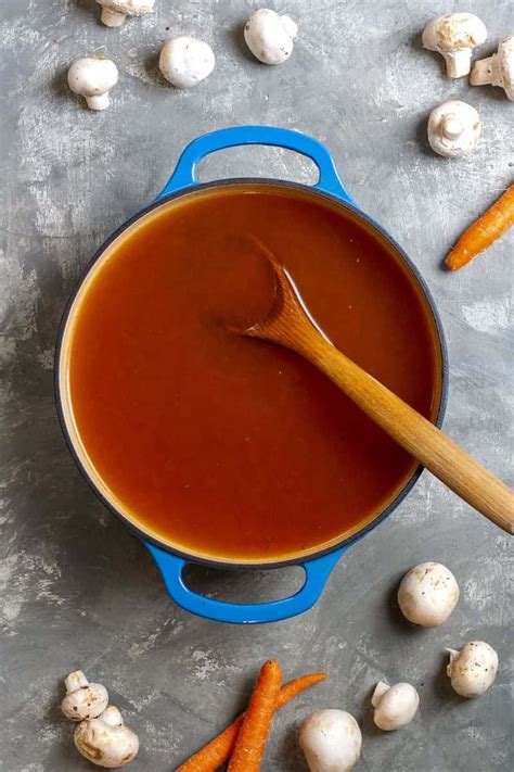 Mushroom Broth with Roasted Vegetables - Champagne Tastes®