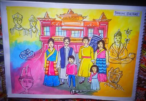 Sikkim culture | Art drawings simple, Easy drawings, Culture of sikkim ...