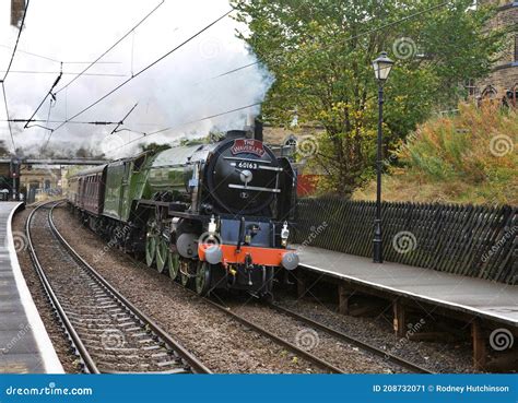 LNER A1 Pacific 60163 Tornado Passing through Saltaire Station ...