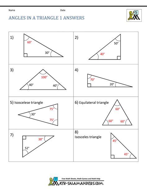 Triangle Angle Sum Worksheet - Abhayjere.com