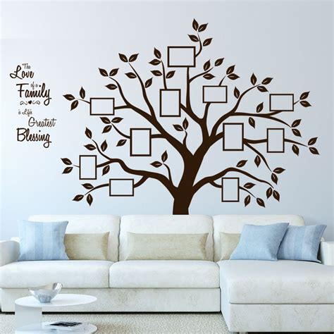 TIMBER ARTBOX Family Tree Wall Decor – Family Saying Large Tree Wall Decals – Sweet Family Wall ...