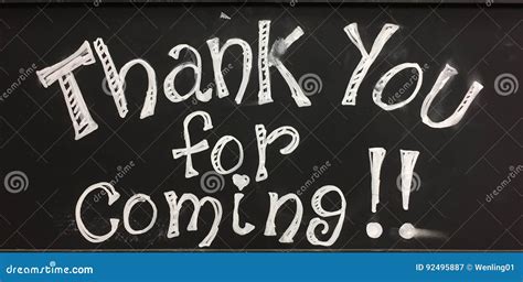 Thank you for coming sign stock image. Image of written - 92495887