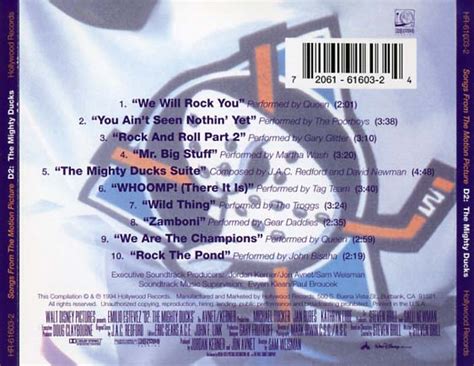 D2: The Mighty Ducks Soundtrack (1994) - CD Sniper Reference Collection of Rare Movie Soundtracks