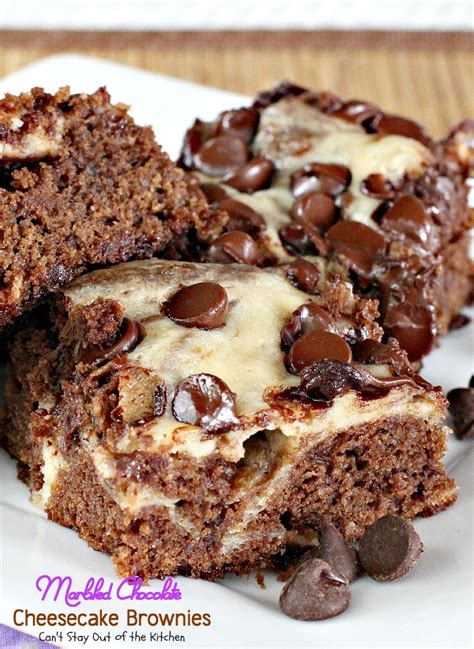 Marbled Chocolate Cheesecake Brownies – Can't Stay Out of the Kitchen