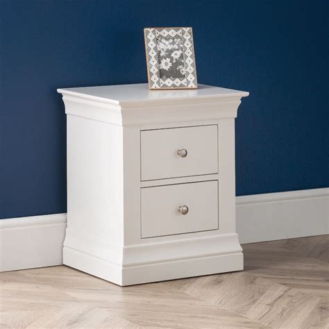 White 2 Drawer Bedside Unit - Lexi White High Gloss 2 Drawer Bedside Table Furniture123 ...