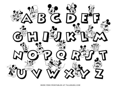 Free Printable Mickey Mouse ABC Coloring Pages - Tulamama