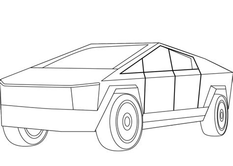 Tesla Cybertruck coloring page - ColouringPages