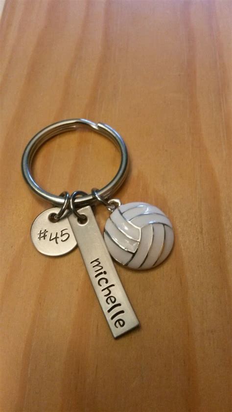 Hand Stamped Volleyball Keychain Girls Volleyball Keychain