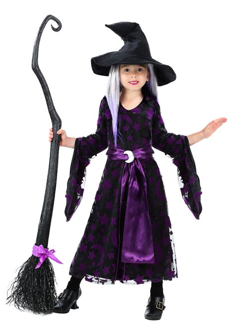 Toddler Girls Purple Moon Witch Costume